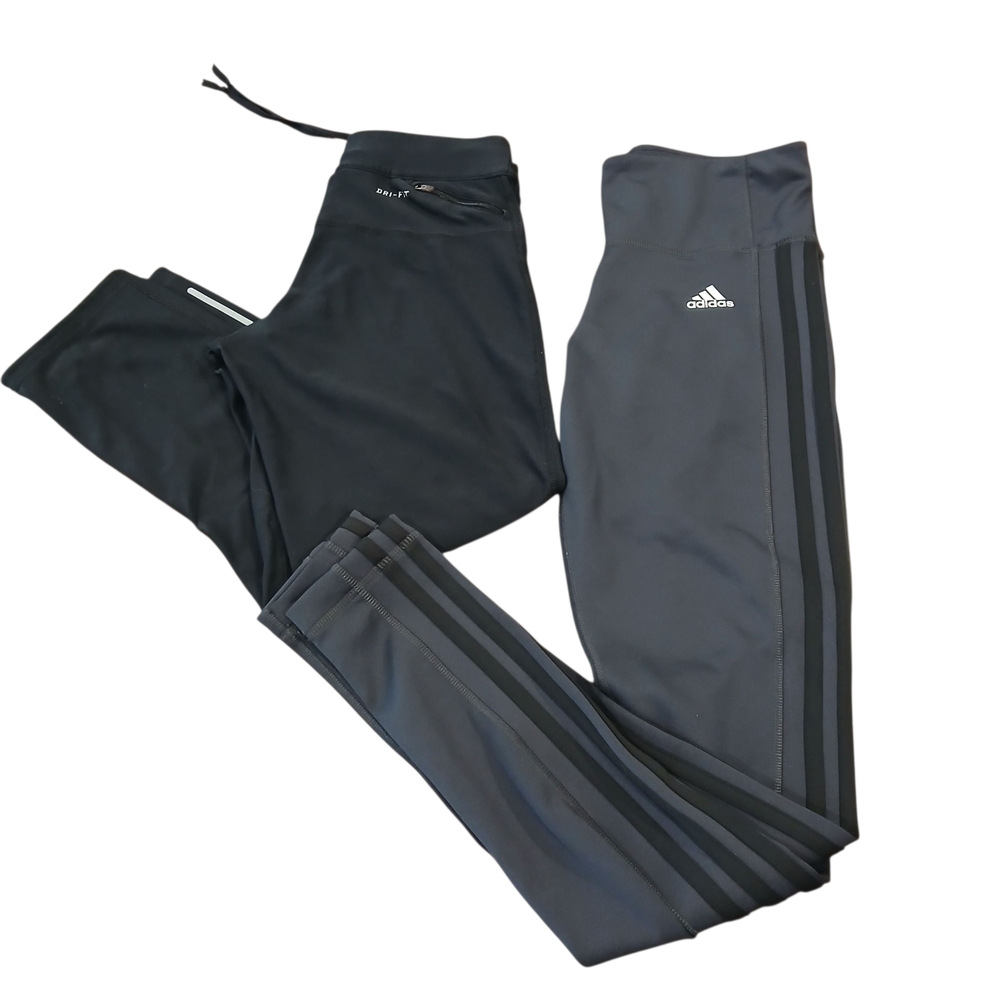 Bundle Nike Adidas Jogging Athletic Leggings Size Small Black Gray